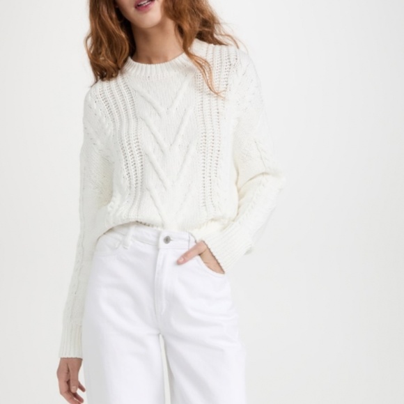 NWOT Pistola Eva Cropped White Sweater - Size Small - Picture 4 of 7